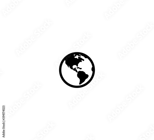 Globe showing Americas vector isolated icon illustration. Globe showing America icon