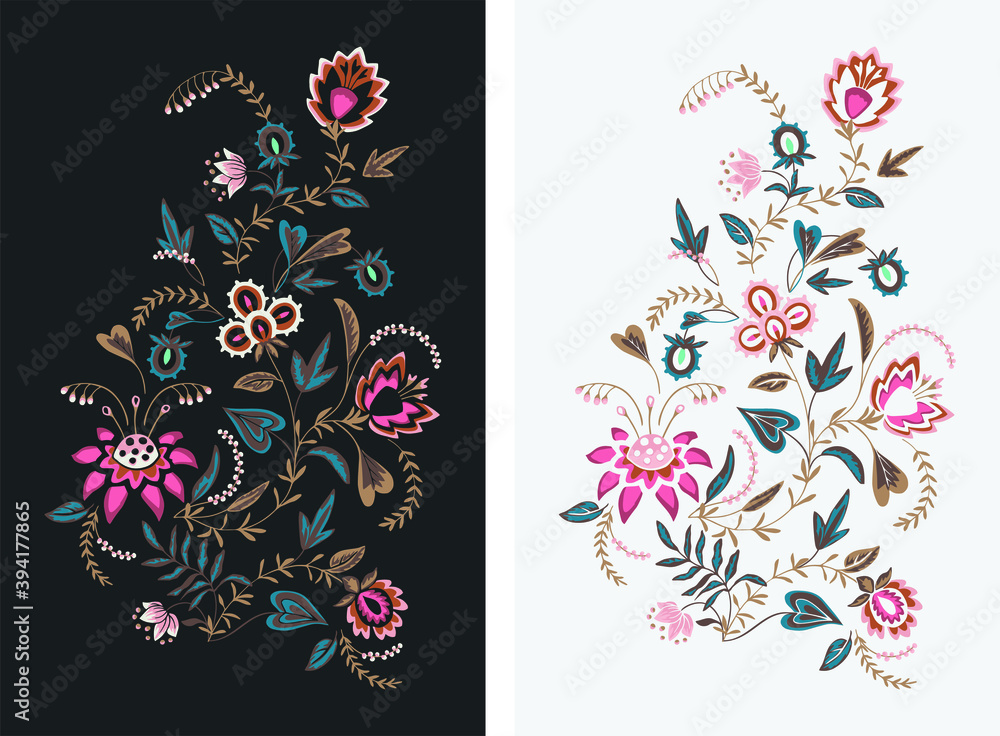Floral Vector Illustration for T-shirt Design