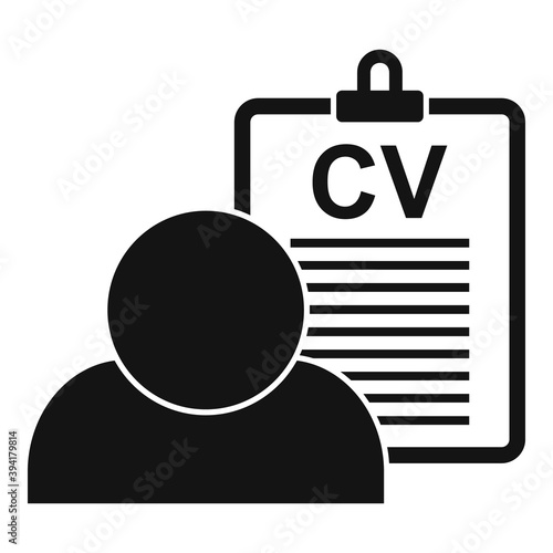 Recruiter cv board icon. Simple illustration of recruiter cv board vector icon for web design isolated on white background