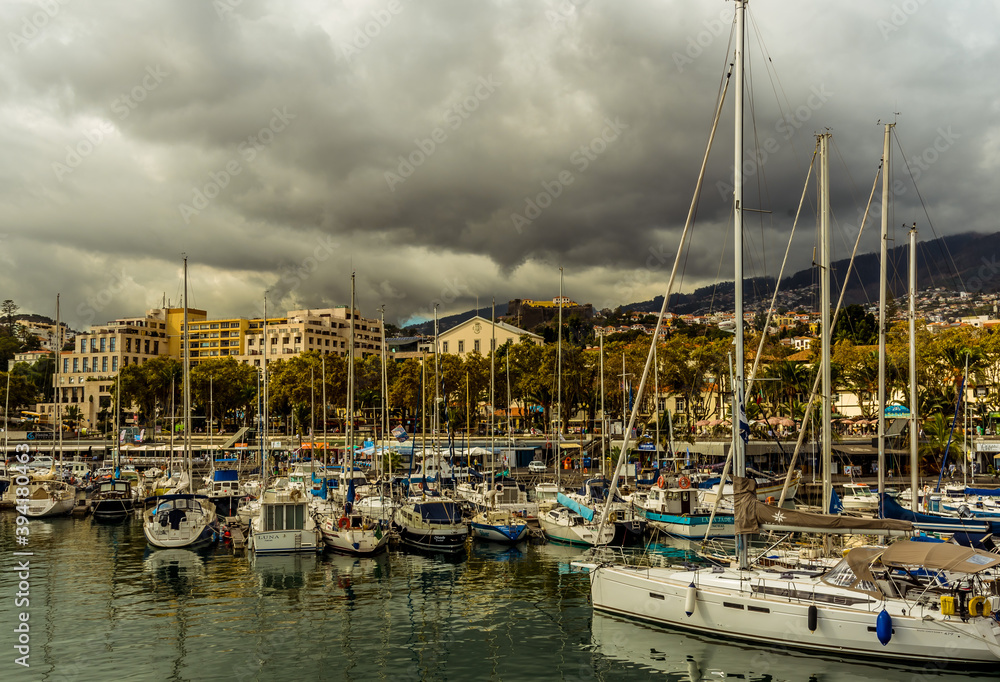 A view across the marina of Funchal, Madeira