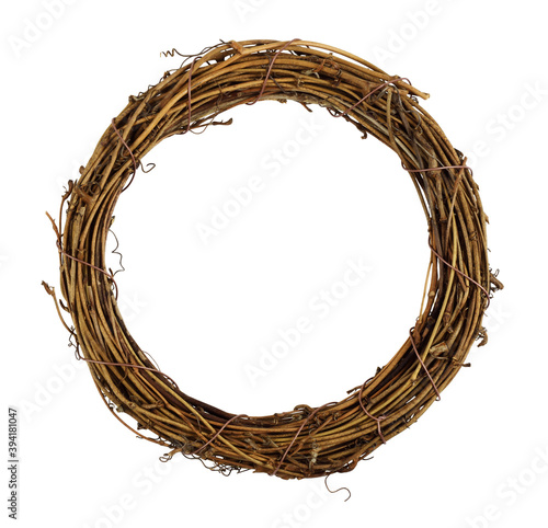 Dry brown empty rattan wrea...