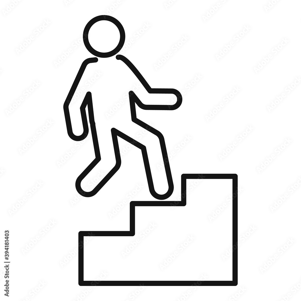 Career stairs icon. Outline career stairs vector icon for web design isolated on white background