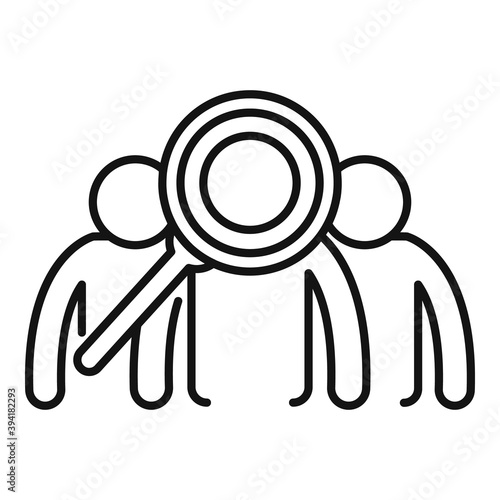 Recruiter search group people icon. Outline recruiter search group people vector icon for web design isolated on white background