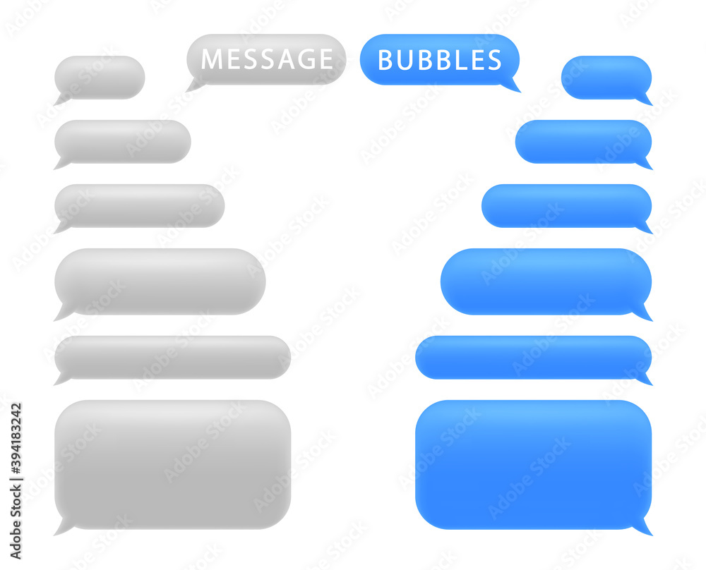 Set of message bubbles. Chat speech bubbles. Phone chat for text sms. Vector. Set of message bubbles. Chat speech bubbles. Phone chat for text sms. Vector.