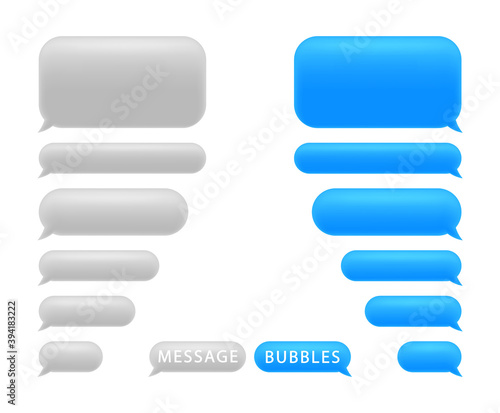 Set of message bubbles. Chat speech bubbles. Phone chat for text sms. Vector.