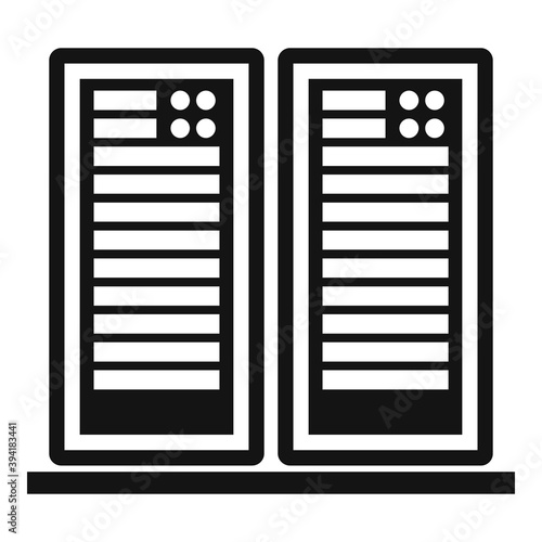 Server data rack icon. Simple illustration of server data rack vector icon for web design isolated on white background