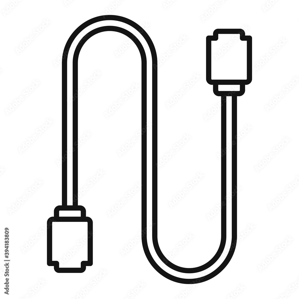 Computer cable icon. Outline computer cable vector icon for web design isolated on white background Computer cable icon. Outline computer cable vector icon for web design isolated on white background