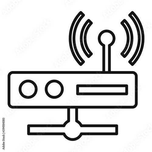 Server wireless router icon. Outline server wireless router vector icon for web design isolated on white background