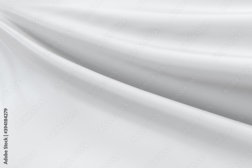 Flowing white cloth, white background, 3d rendering. Flowing white cloth, white background, 3d rendering.