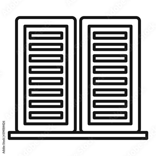 Server data rack icon. Outline server data rack vector icon for web design isolated on white background
