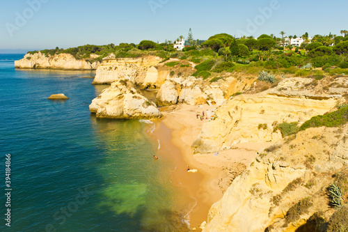 Beach, rocks and cliffs,Armação de Pêra, Algarve Portugal