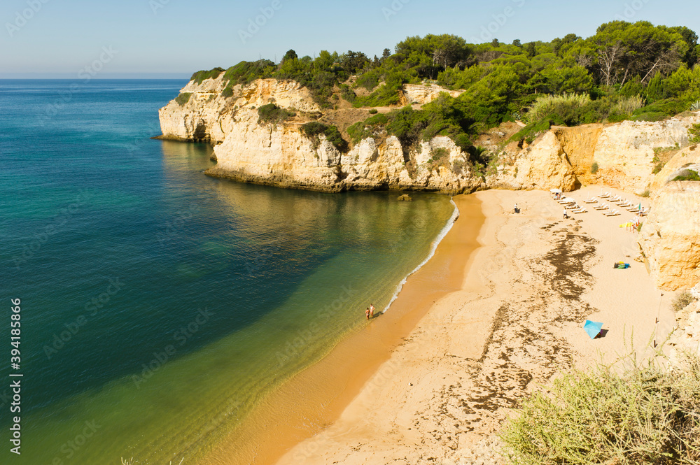 Beach, rocks and cliffs,Armação de Pêra, Algarve Portugal