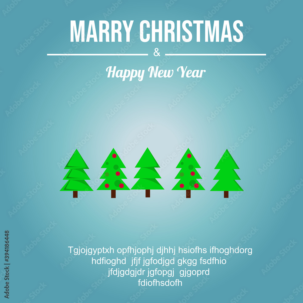 Merry Christmas and Happy New Year vector design for greeting cards and poster Merry Christmas and Happy New Year vector design for greeting cards and poster