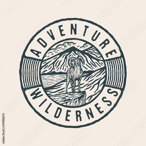 Adventure mountain wild goat nature scene