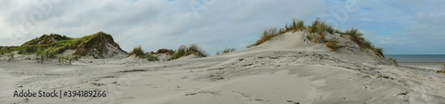 Panoramic view over the dunes of Ameland, Holland