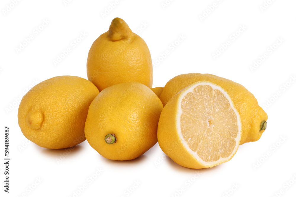 Ripe yellow lemon isolated on white background Ripe yellow lemon isolated on white background