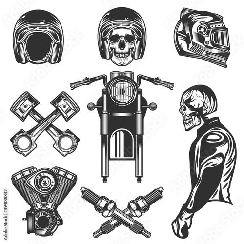 Vintage Custom Motorcycle elements and parts