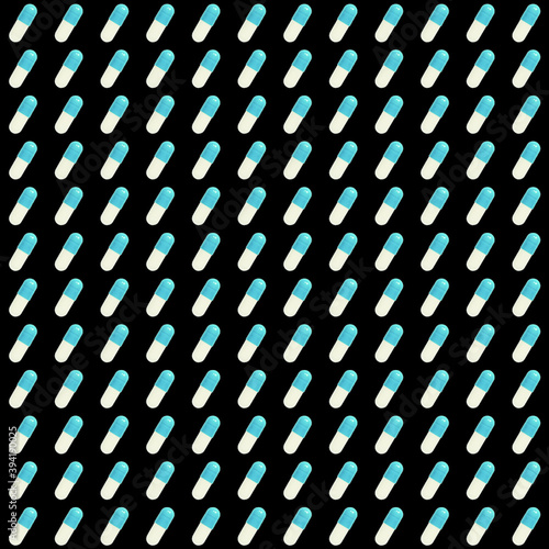 pattern of blue pills on a black background