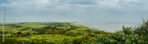 View over the dunes and wetlands of Ameland, Holland © hipproductions