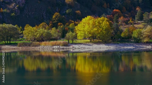 Yellow, green and red; the colors of autumn in the National Park of Abruzzo, Lazio and Molise. Abruzzo, Italy, europe photo