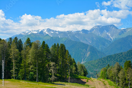 view of the mountain range of the Caucasus mountains © KVN1777