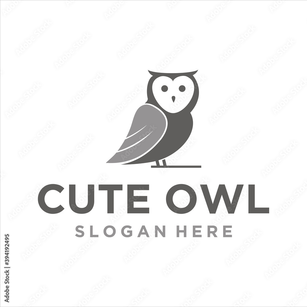 Naklejka premium cute owl logo design vector