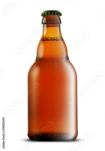 small bottle of beer 3d illustration