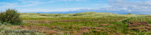 View over the dunes and wetlands of Ameland, Holland photo