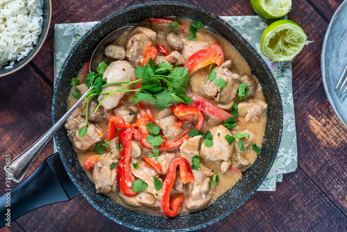 Indonesian-style chicken in peanut butter sauce