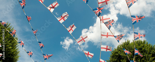 EASTBOURNE, ENGLAND 14th July 2011 - Flags and bunting fly outside a pub.