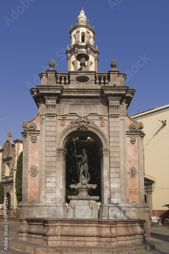Historic town of Santiago de Queretaro, Neptune’s Fountain, Province of Queretaro, Mexico, UNESCO World Heritage Site © Gabrielle