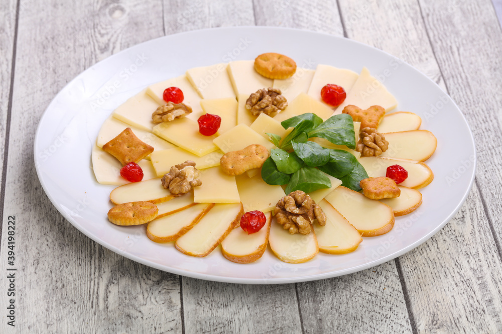 Cheese plate with nuts