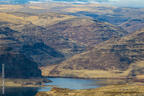 Shrub Steppes and Basalt Cliffs Above the Columbia River in Eastern Washington