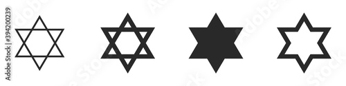 Set David star icon isolated on white background. Vector illustration