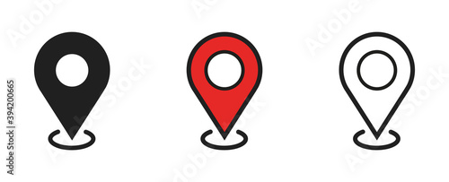 Set of location icons. Modern map markers .Vector illustration on a white background. photo