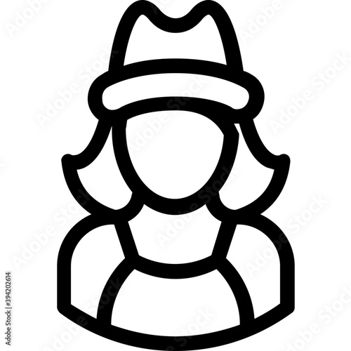 
Lady Line Vector Icon

