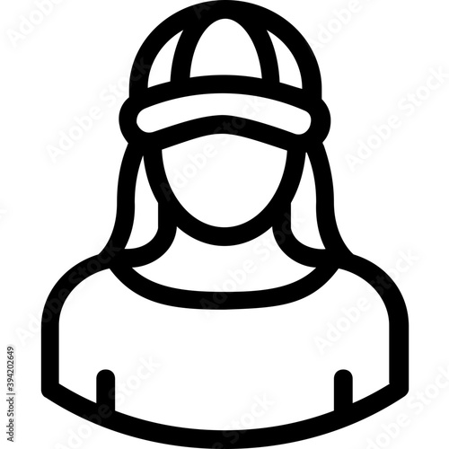 
Lady Line Vector Icon
