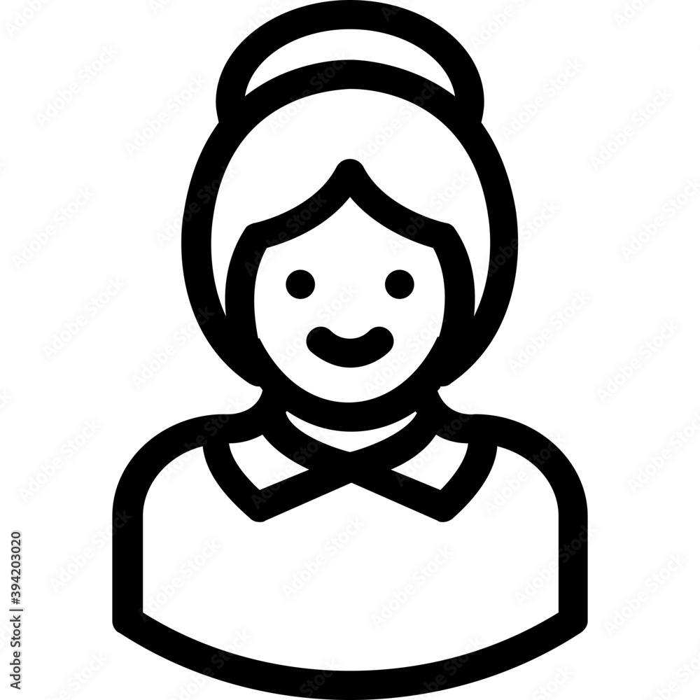 
Lady Line Vector Icon

