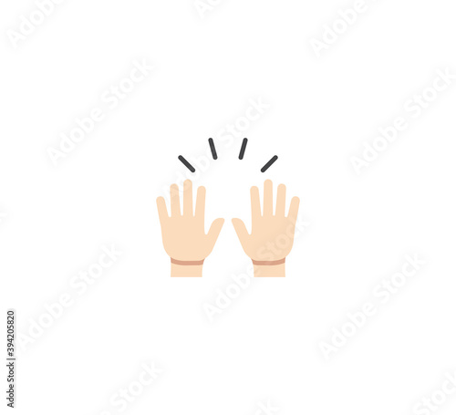 Raising hands emoji gesture vector isolated icon illustration. Raising hands emoji gesture icon