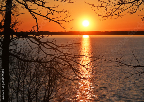 Golden Sunset over Lake