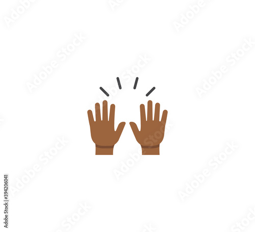 Raising hands emoji gesture vector isolated icon illustration. Raising hands emoji gesture icon
