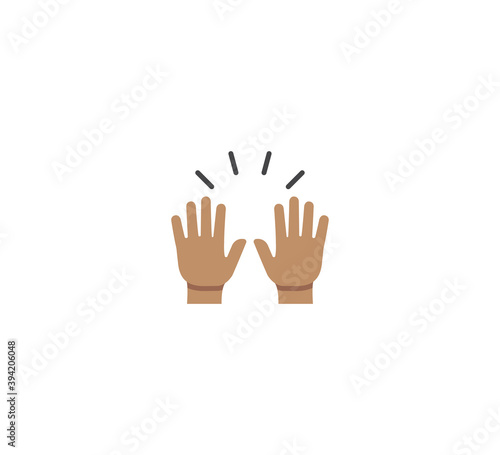 Raising hands emoji gesture vector isolated icon illustration. Raising hands emoji gesture icon