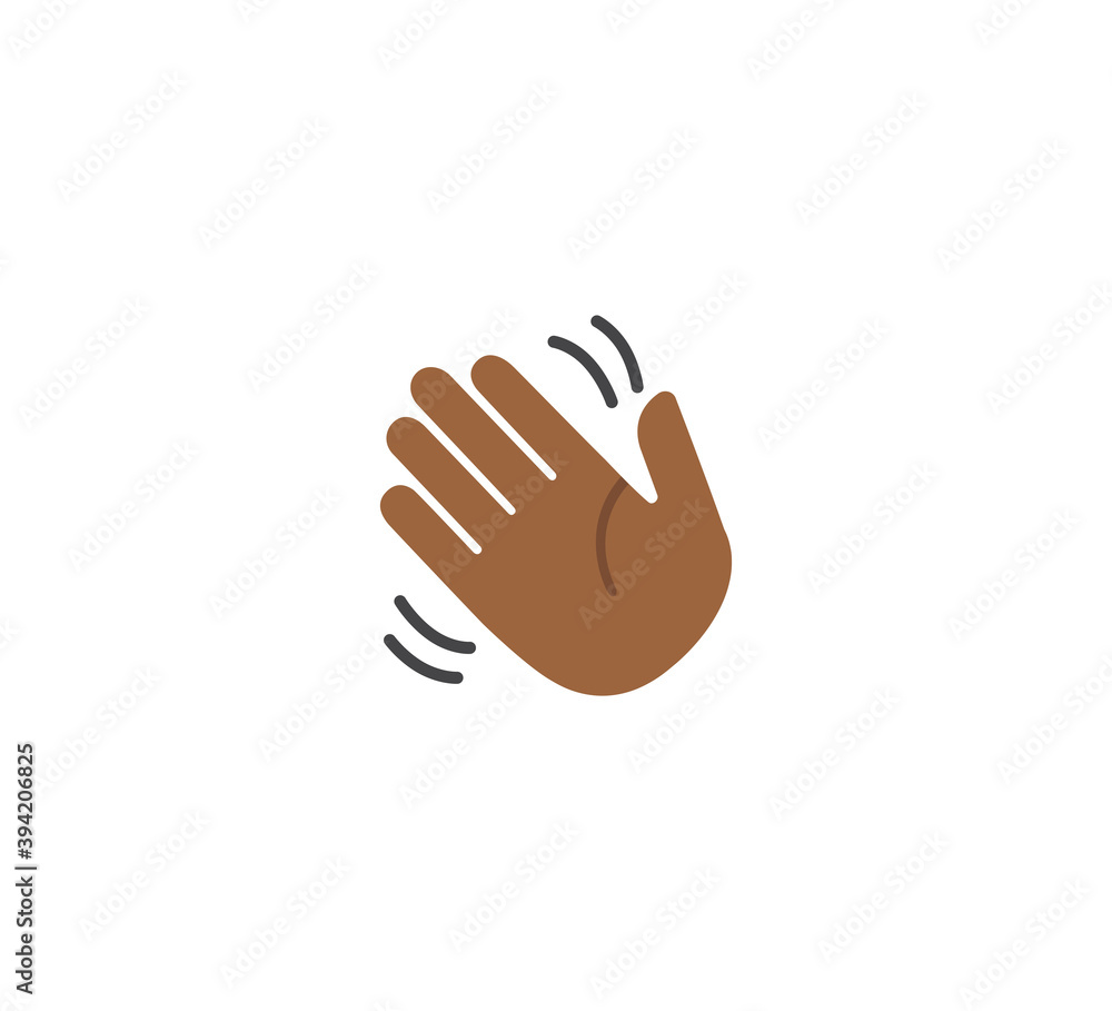Waving hand emoji gesture vector isolated icon illustration. Waving hand gesture icon Waving hand emoji gesture vector isolated icon illustration. Waving hand gesture icon