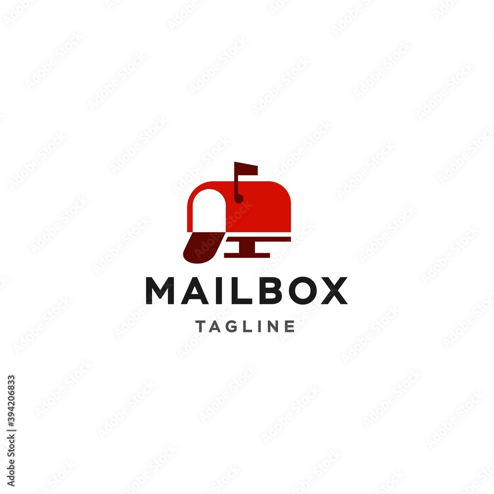 classic red mailbox vector logo design icon illustration isolated on white background classic red mailbox vector logo design icon illustration isolated on white background