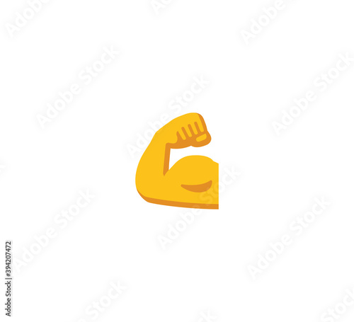 Biceps emoji gesture vector isolated icon illustration. Biceps gesture icon
