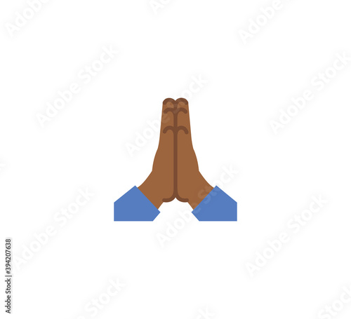 Folded hands emoji gesture vector isolated icon illustration. Folded hands gesture icon