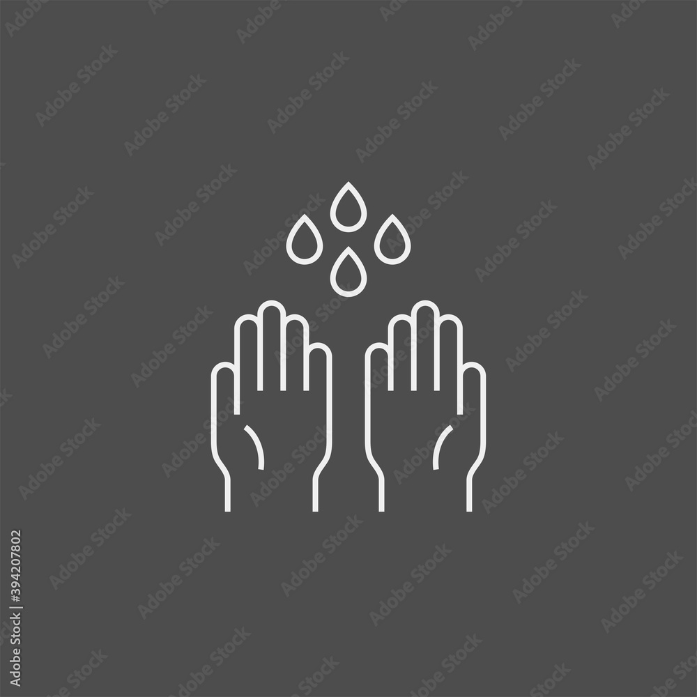 Obraz premium Hand wash flat vector icon. Clean hands flat vector icon