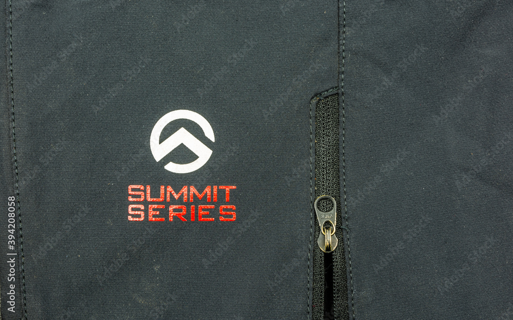 Niedomice, Poland - November 21, 2019: Summit Series logo of the American  manufacturer The North Face (TNF) placed on outdoor clothing by the zipper ( YKK). Stock Photo | Adobe Stock
