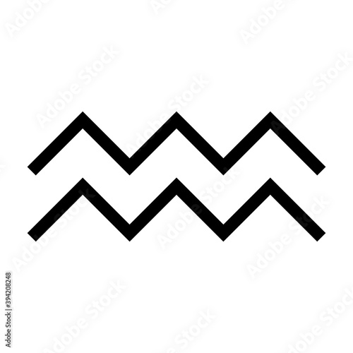 Aquarius symbol on white.