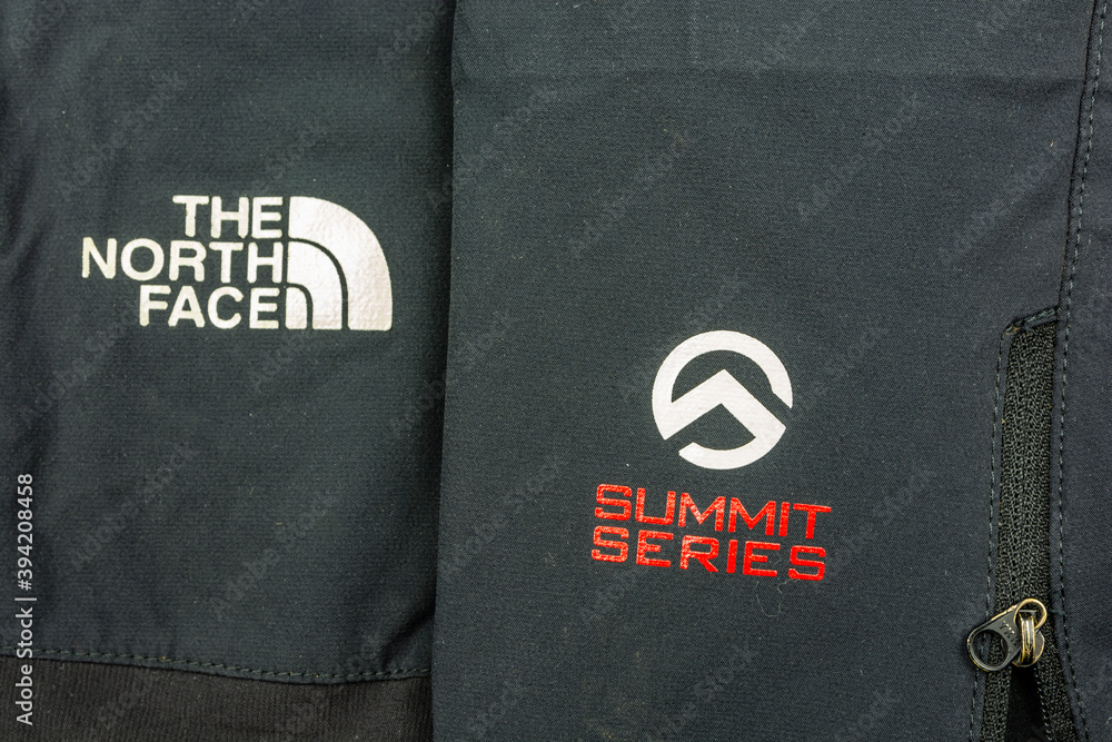 Niedomice, Poland - November 21, 2019: Summit Series logo of the American  manufacturer The North Face (TNF) placed on technical outdoor clothing by  the zipper (YKK). Stock Photo | Adobe Stock